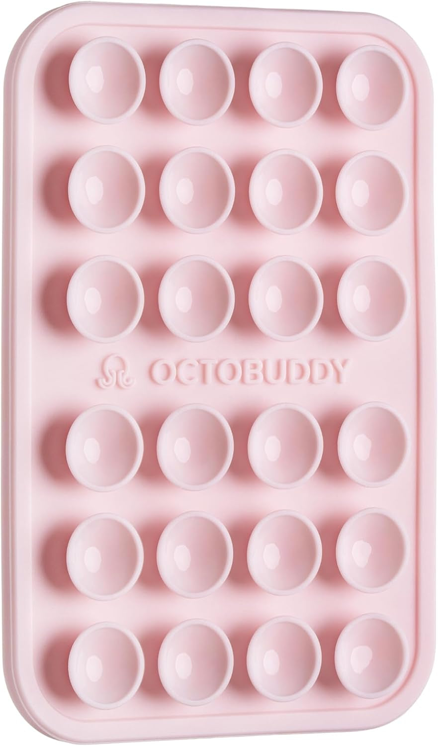 OCTOBUDDY Classic - Silicone Suction Phone Case Adhesive Mount - Hands-Free, Strong Grip Holder for Selfies and Videos - Iphone and Android Compatible - 2.25″ X 3.25″, Chalk Pink