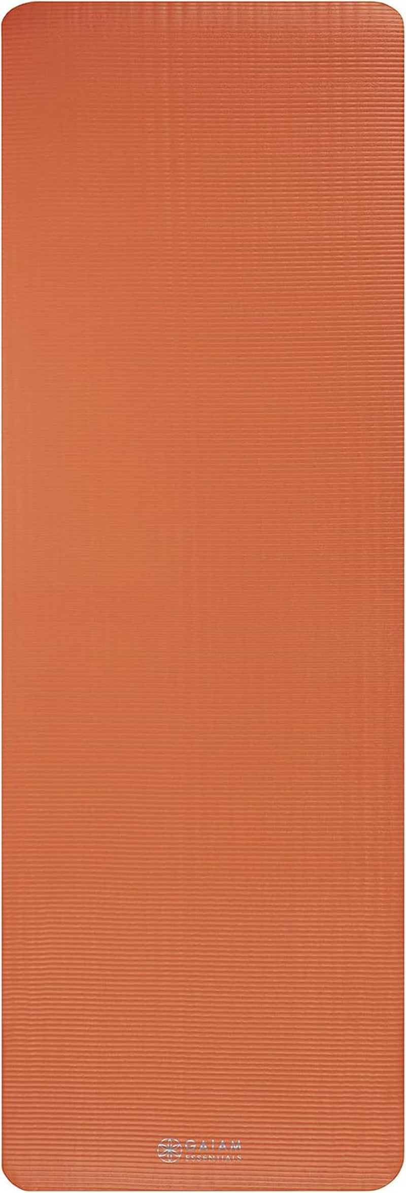 Gaiam Essentials 2/5" Thick (10Mm) Yoga & Pilates, Fitness & Exercise Mat with Easy-Cinch Carrier Strap Cusion Support for Fitness and Gym Workouts