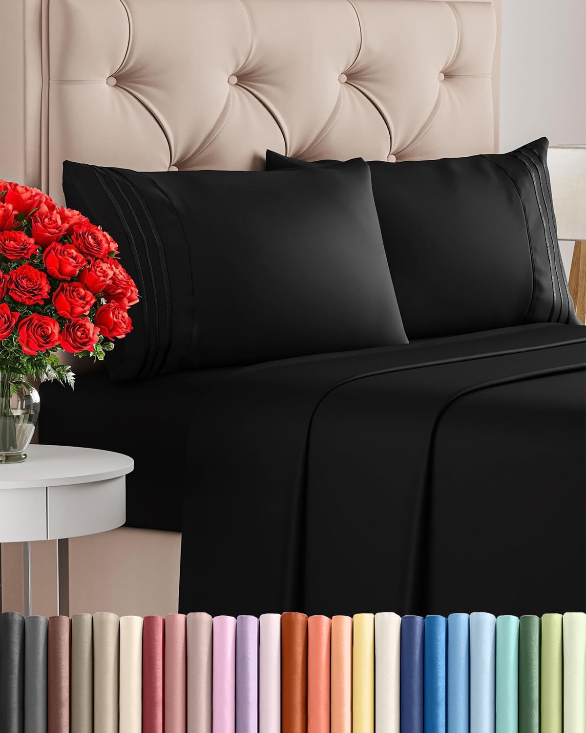 Queen Size 4 Piece Sheet Set - Comfy Breathable & Cooling Bed Sheets Set - Hotel Luxury Bedding for Women, Men, Kids, Teens, Boys & Girls - Deep Pockets, Ultra-Soft, Wrinkle Free - Oeko-Tex - White
