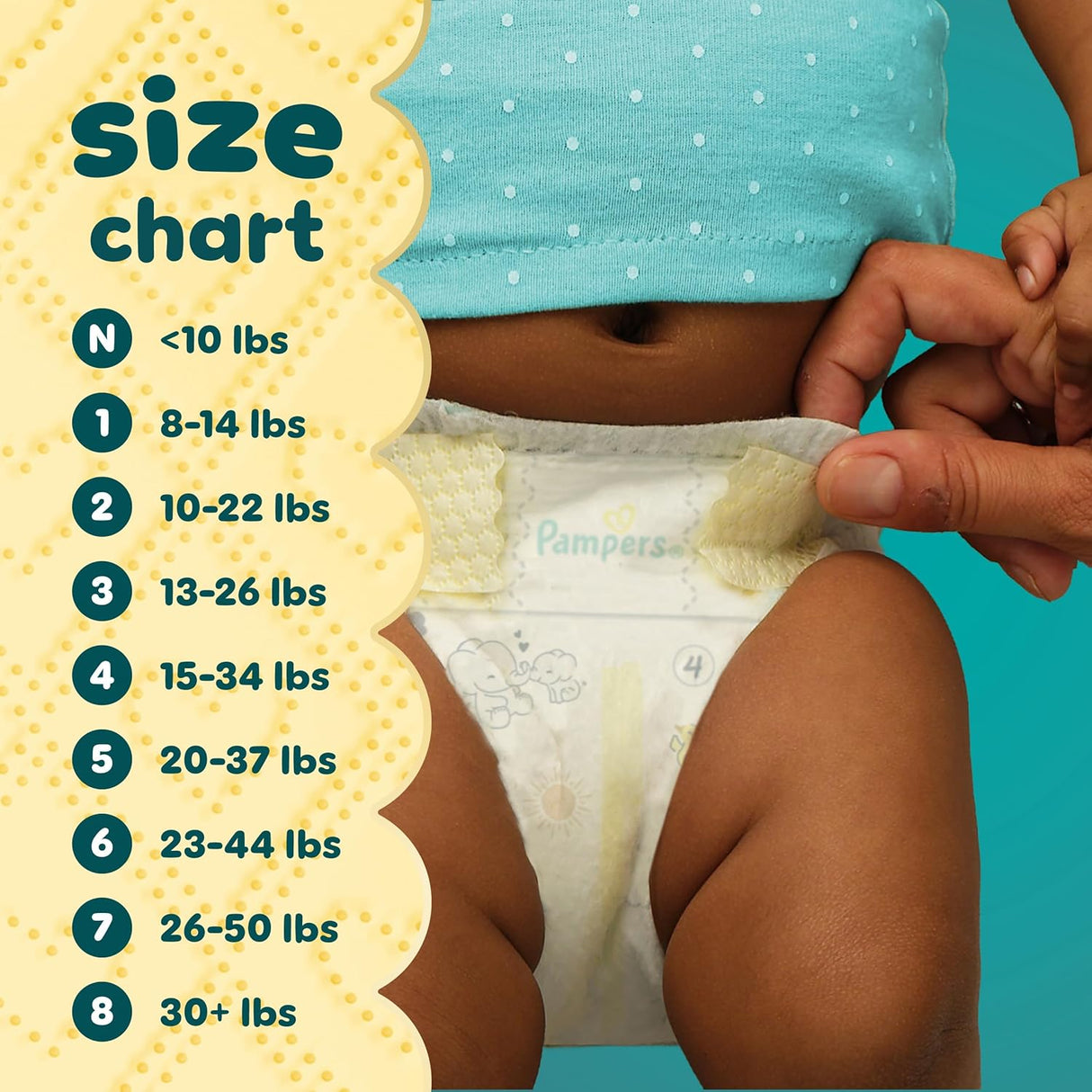 Pampers Swaddlers Diapers, Size 4 (15-34 Lbs), 150 Count, Absorbent, Keeps Baby Dry and Comfortable, Skin Safe Disposable Baby Diaper (Packaging May Vary)