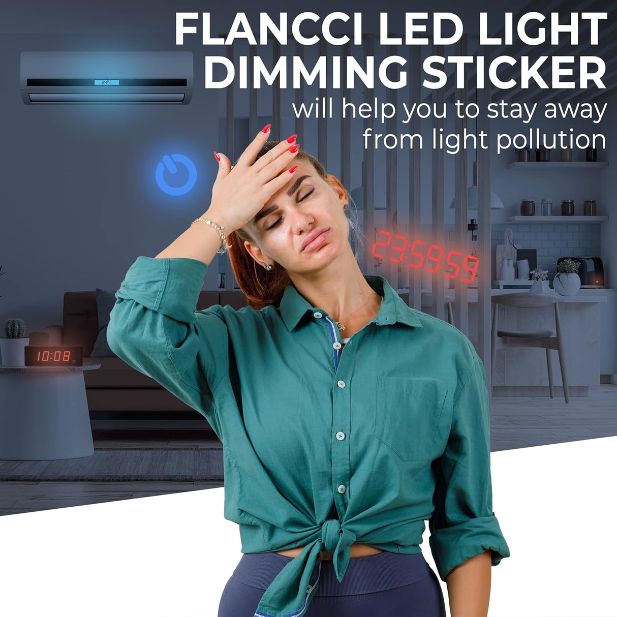 FLANCCI LED Light Blocking Stickers, Light Dimming Filters, (2 Sheets) Dimming Sheets for Routers, LED Covers Blackout, Dimming 50% ~ 80% of LED Lights, (2Sheets = 1 Cut Out + 1 Uncut)