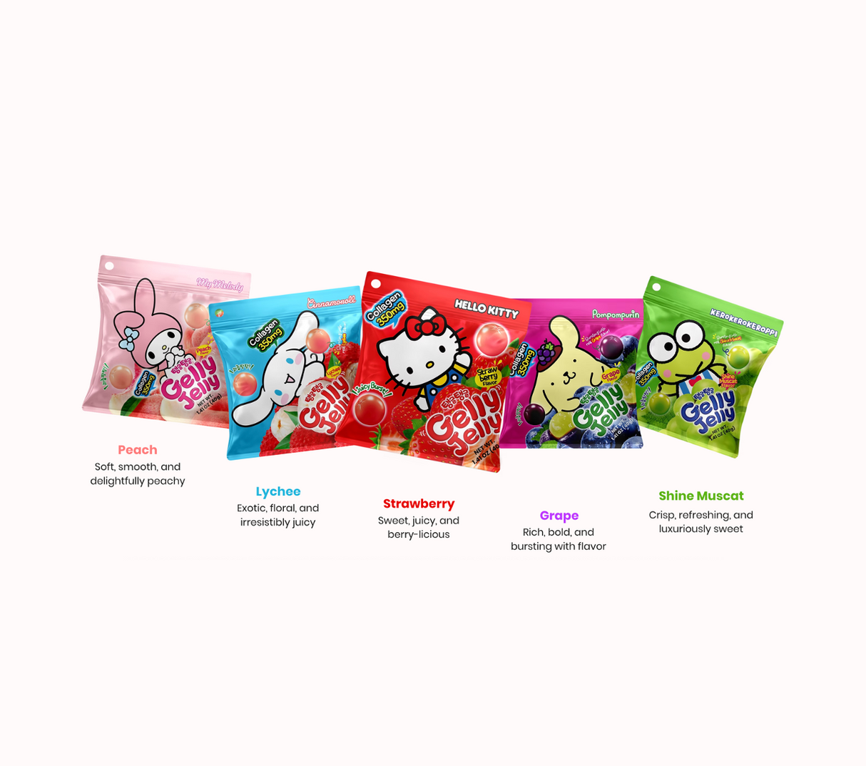 Gelly Jelly Kerokerokeroppi Shine Muscat Flavor Collagen Jelly Snack 40g