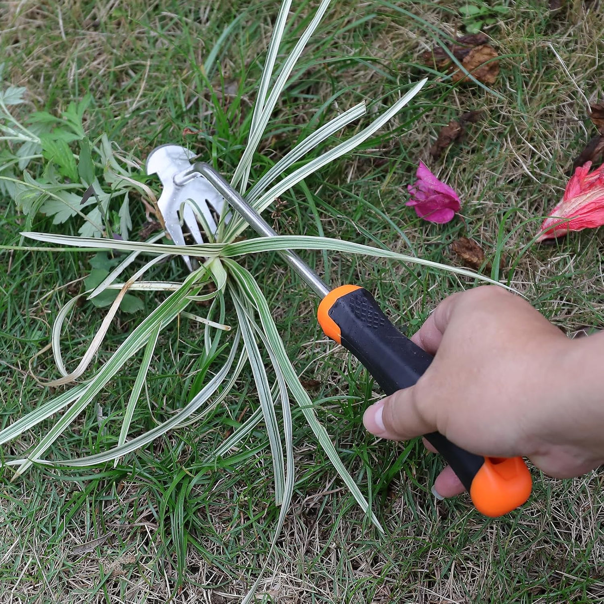 SIXCAR Weed Remover Tool,Portable Garden Weeder Tool,New Gardening Weeding Tools,For Garden Hand Tools for Vegetable Gardening Backyard Farm Planting & Uprooting Weeding Tool (Rubber Handle)