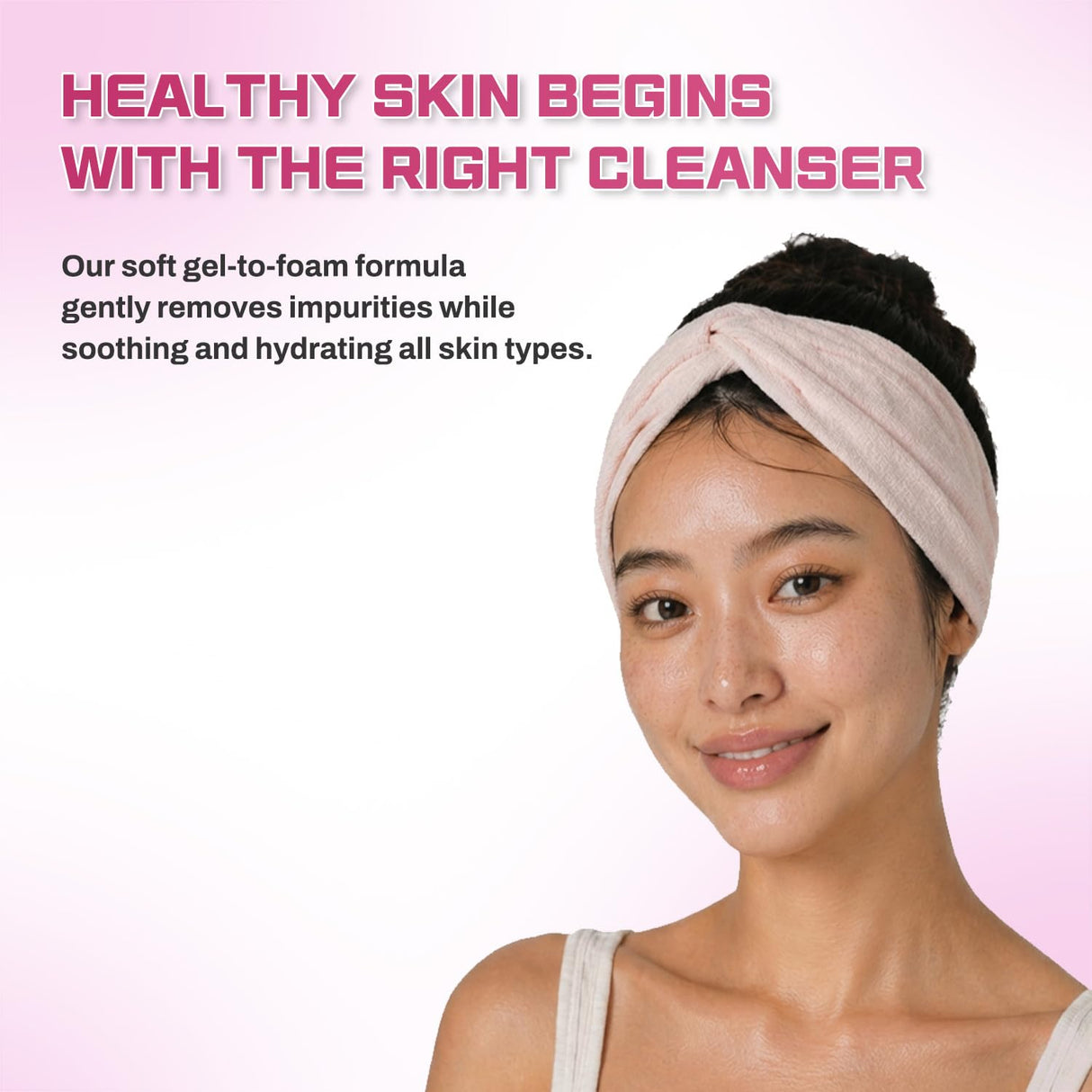 Hydrating Pink Aloe Gel Cleanser, Low Ph Daily Face Wash with Probiotic Ferment & Hyaluronic Acid to Nourish Skin, Non-Stripping Foaming Korean Cleanser, 5.07 Fl Oz
