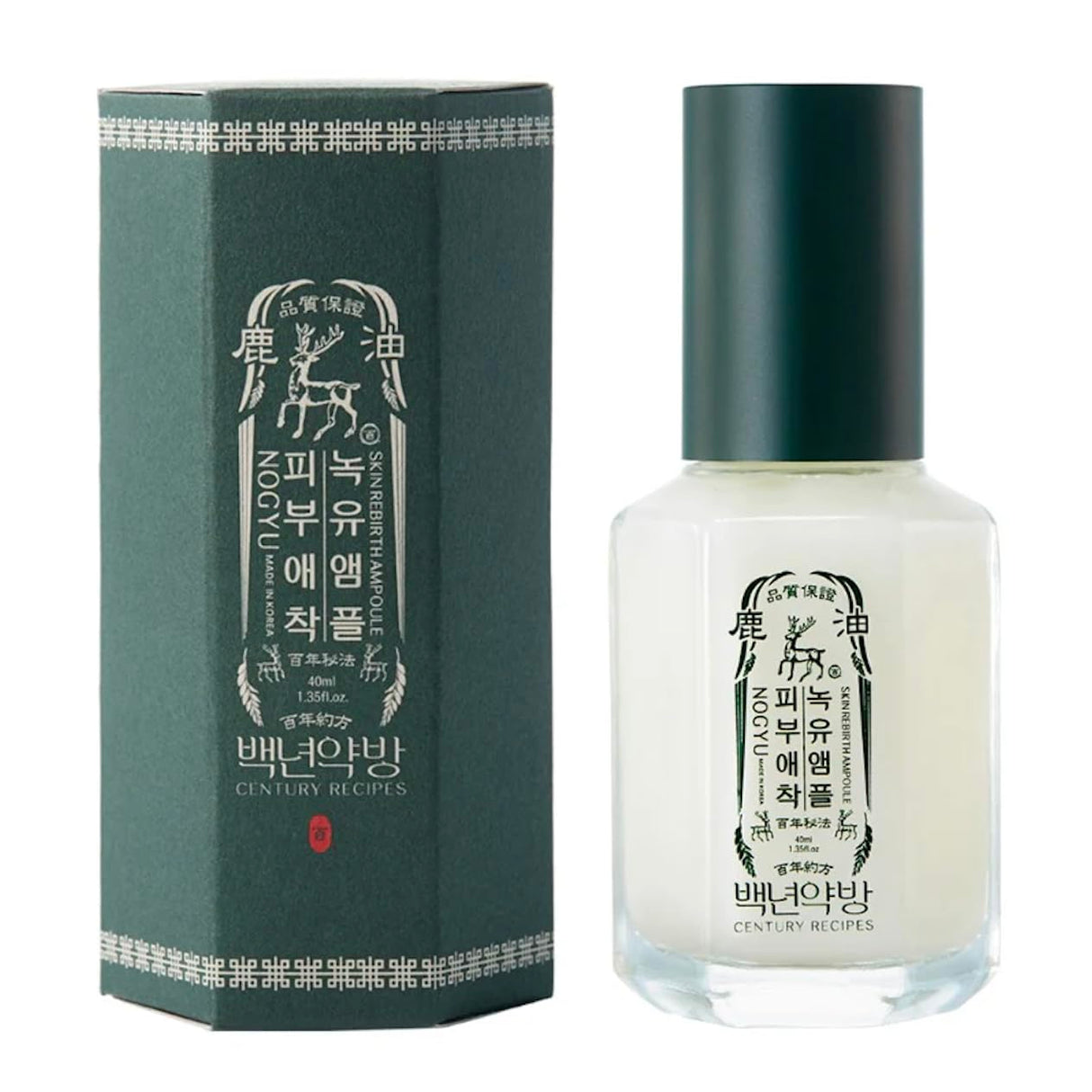 Nogyu Skin Rebirth Ampoule 40 Ml / 1.35 Fl Oz – Hydrating Face Serum with Deer Fat Oil, Sacha Inchi Oil & Hyaluronic Acid