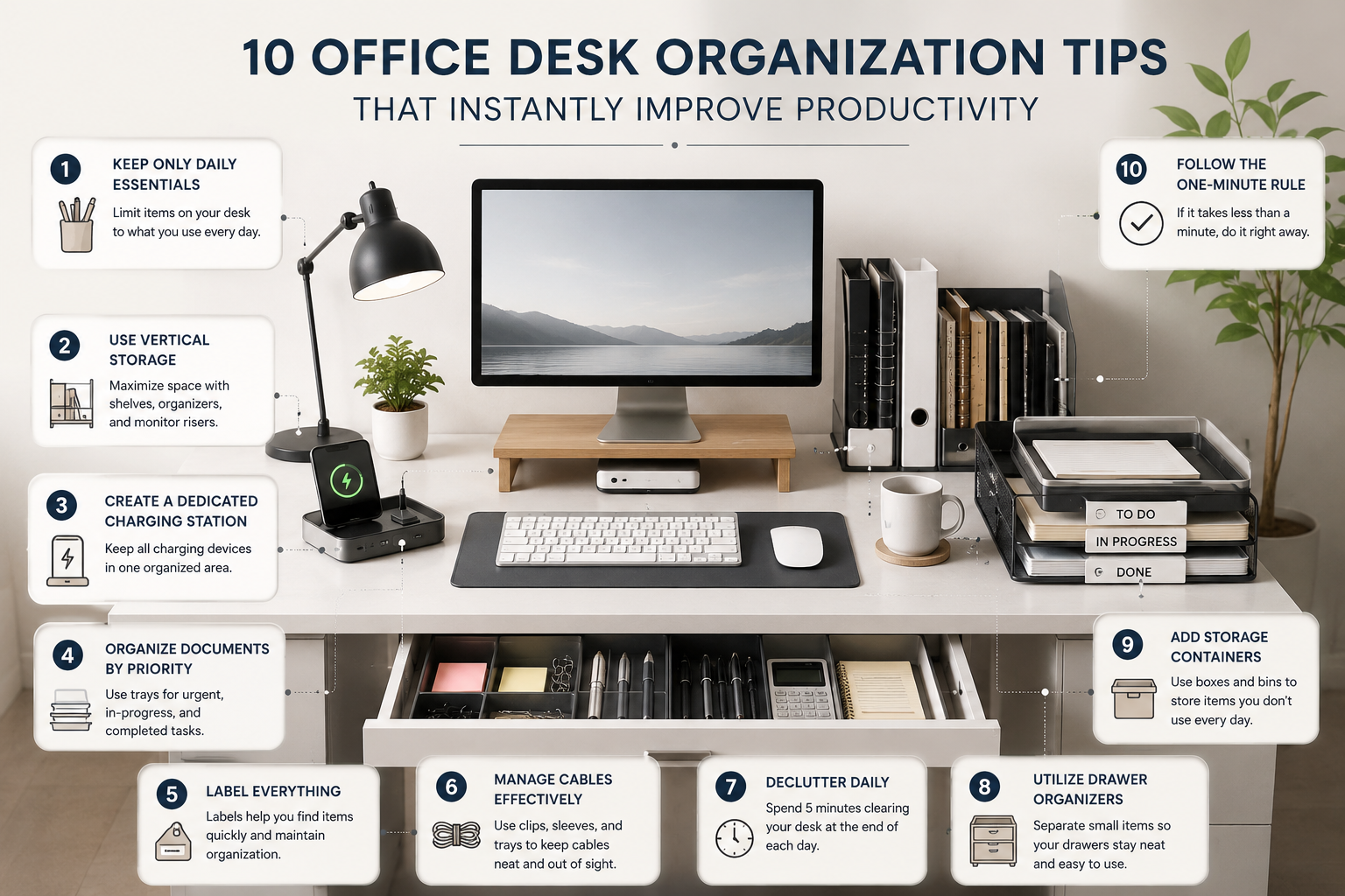 10 Office Desk Organization Tips That Instantly Improve Productivity