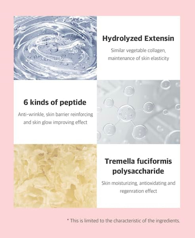 Freemay Pink Collagen Ampoule Mask 27Ml (0.91 Fl Oz) × 10 Sheets – Plant Collagen & Peptide Complex, Deep Hydration & Elasticity, Vegan Eco-Friendly Sheet