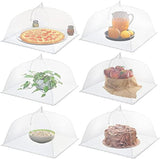 Simply Genius Pop-Up Mesh Food Covers - 17 X 17 In, White, 6 Pack, Large & Tall - Reusable & Collapsible Food Tents for Outdoor Serving