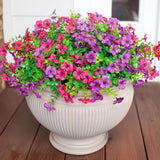 Hyeflora Artificial Flowers for Outdoor Indoor Garden Home Decoration, Faux Flower Daisy with Eucalyptus Leaves Fake Plants Greenery Boxwood Porch Patio, 12 Bundles (Purple Pink)