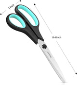 Ibayam 3-Pack 8" Heavy Duty Scissors with Ultra Sharp Blades and Comfort Grip Handles - for Office, Home, School, Sewing, and Crafts