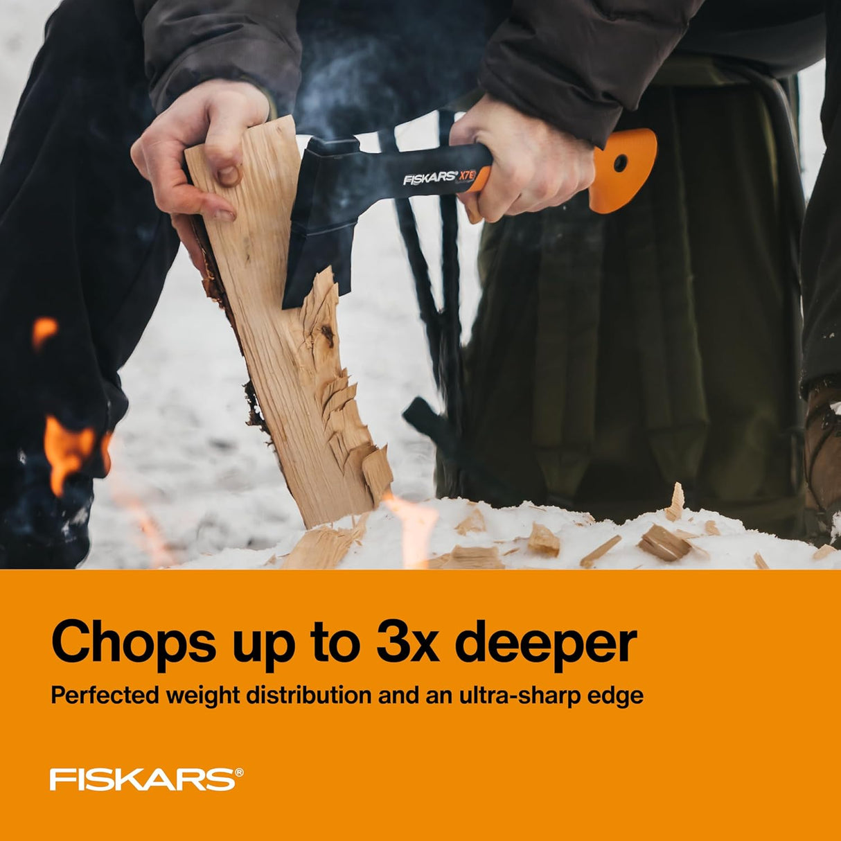 Fiskars X11 Splitting Axe Hatchet, 17" Tree Branch Cutter and Wood Axe for Small Logs with Shock-Absorbing Handle