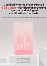Freemay Pink Collagen Ampoule Mask 27Ml (0.91 Fl Oz) × 10 Sheets – Plant Collagen & Peptide Complex, Deep Hydration & Elasticity, Vegan Eco-Friendly Sheet