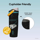 Owala Star Wars Freesip Sway Insulated Stainless Steel Water Bottle with Two-Way Spout, Built-In Straw and Bucket Handle, School, and Sports, 30Oz, BPA Free, Leak Proof, Millennium Falcon