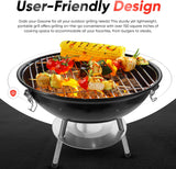 Gas One – 14-Inch Portable Barbecue Grill with 3-Point Locking Lid for Heat Preservation – Dual Venting System – Small Charcoal Grill for Backyard, Camping, Boat