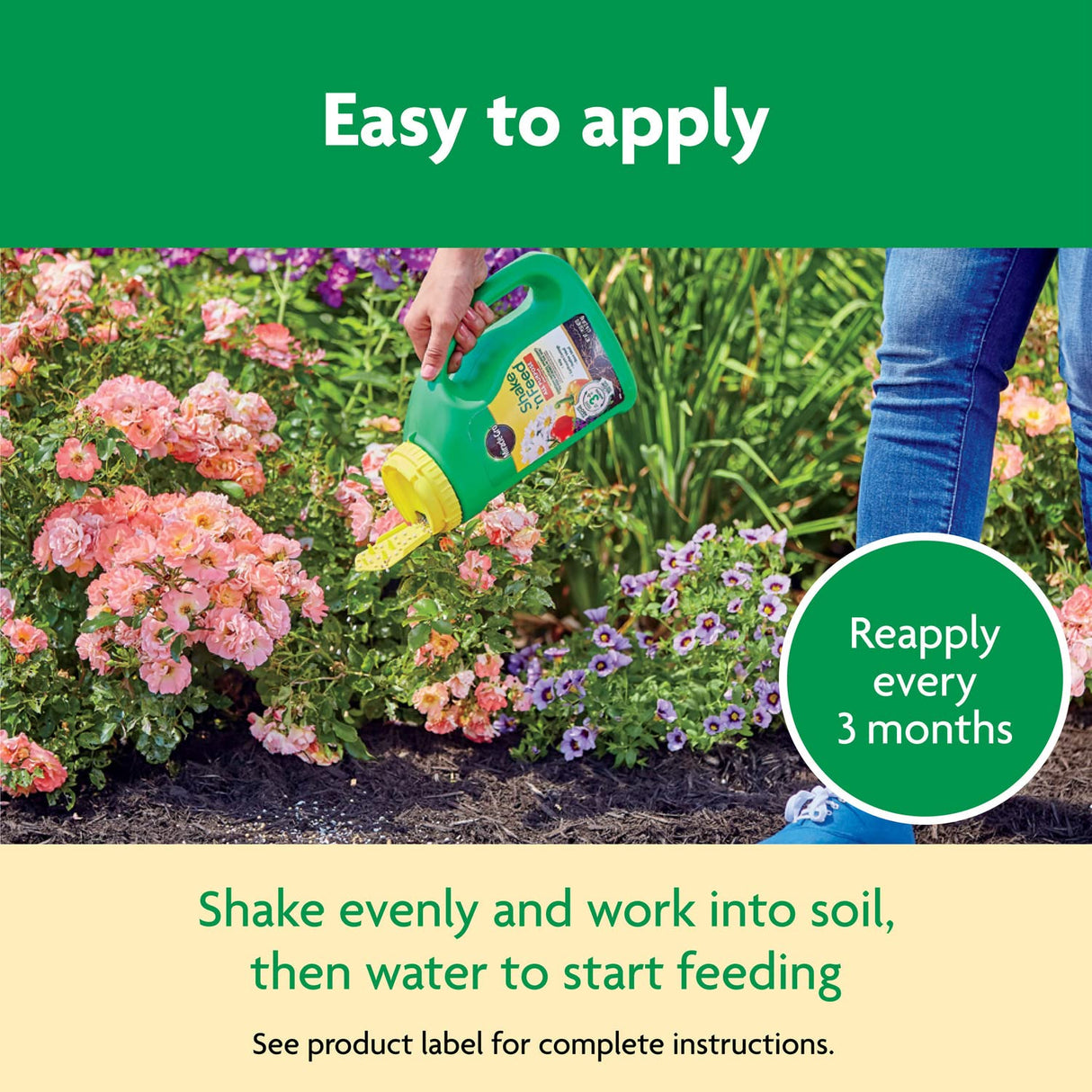 Miracle-Gro Shake 'N Feed All Purpose Plant Food - Outdoor and Indoor Plant Food for In-Ground and Containers, Feeds for up to 3 Months, 4.5 Lbs.