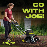 Sun Joe Corded Electric Garden Cultivator with Steel Blades, 6.3-Inch Wide Path, 2.5-Amp Motor - Heavy-Duty Cultivating Machine for Soil Prep, Lawn & Garden Maintenance, TJ599E