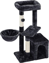 Topeakmart 34In Cat Tree Cat Tower Scratching Posts Modern Bed Cat Furniture for Indoor Cats and Kittens as Pet House Activity Center with Warm Condo, Fluffy Nest, Large Platform, Comfy Basket