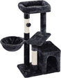 Topeakmart 34In Cat Tree Cat Tower Scratching Posts Modern Bed Cat Furniture for Indoor Cats and Kittens as Pet House Activity Center with Warm Condo, Fluffy Nest, Large Platform, Comfy Basket