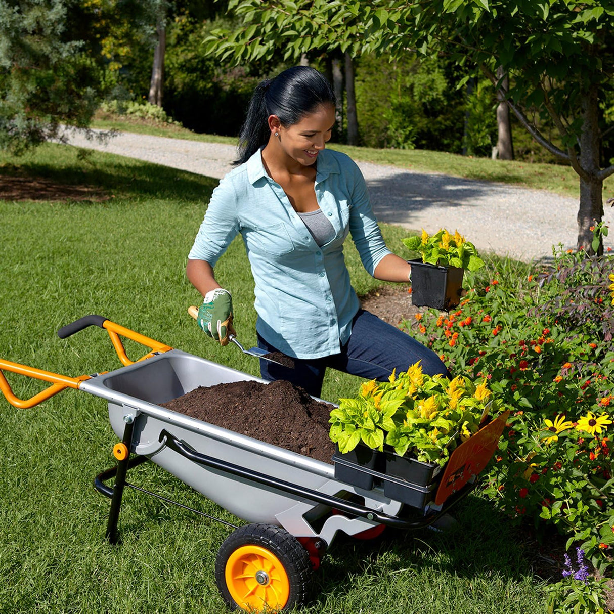 Worx WG050 8-In-1 Aerocart Garden Cart/Wheelbarrow Heavy Duty/Dolly