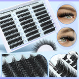 Goddvenus Lash Clusters Kit Wispy Lashes Clusters Natural Fluffy Eyelashes Clusters 12Mm 14Mm 16Mm Mixed Cluster Eyelash Extensions Kit D Curl DIY Individual Lashes Kit with Bond and Seal Lash Glue