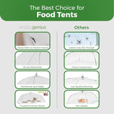 Simply Genius Pop-Up Mesh Food Covers - 17 X 17 In, White, 6 Pack, Large & Tall - Reusable & Collapsible Food Tents for Outdoor Serving