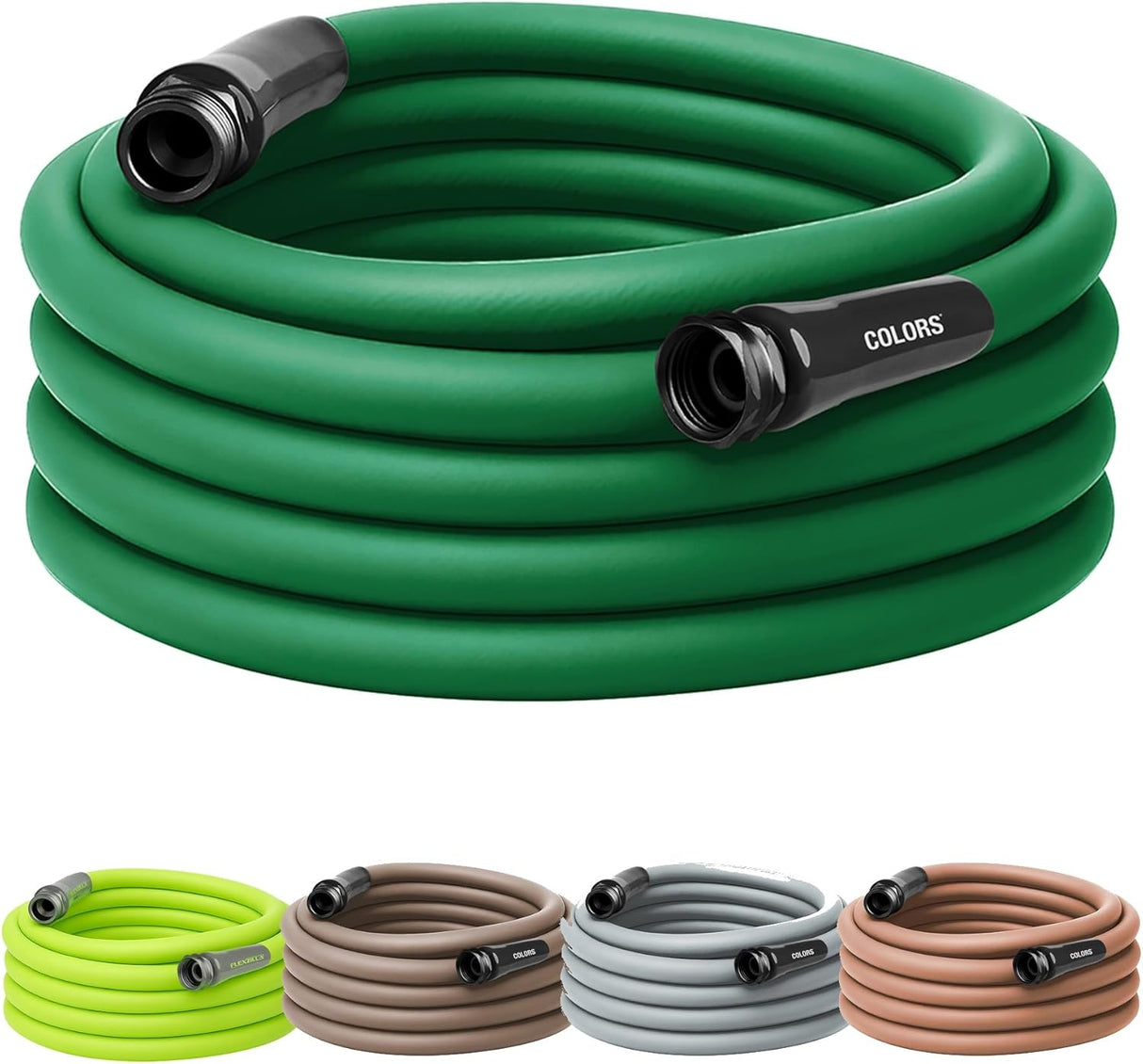 Flexzilla Colors Garden Hose 5/8 In. X 50 Ft., Lightweight All-Weather Water Hose, Durable and Flexible, Leak-Free Connections, Forest Green