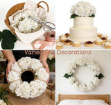 Kimura'S Cabin 6Pcs White Hydrangea Artificial Flowers Silk Fake Hydrangeas Faux Hydrangea Flowers with Stems for Wedding Bouquets Arrangement Home Table Centerpieces Baby Shower Party Decoration