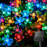 Brightown 60 LED Solar Flower String Lights Outdoor Waterproof Fairy Lights for Garden Yard Fence Patio Christmas Tree Wedding Party Decor, Pure White