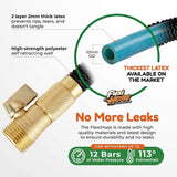 Flexi Hose Expandable Garden Hose with 8 Function Nozzle, 50FT - Lightweight Retractable Garden Hose, Water Hose - No-Kink Flexibility, 3/4 Inch Solid Brass Fittings and Double Latex Core