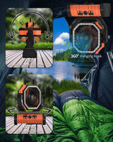 ADUST Camping Fan - 20000Mah Battery Powered Fan Battery Operated Rechargeable Portable Outdoor Tent Fans with Hanging Hook, Cordless, 4 Speeds, Remote Control - Orange