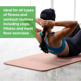 Gaiam Essentials 2/5" Thick (10Mm) Yoga & Pilates, Fitness & Exercise Mat with Easy-Cinch Carrier Strap Cusion Support for Fitness and Gym Workouts