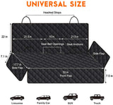 Yuntec Dog Car Seat Cover, Back Seat Cover for Dogs Pet Car Seat Protector Waterproof Bench Car Seat Cover, Non-Slip Reat Seat Cover Fits Middle Armrest for Most Cars Trucks Suvs - Black