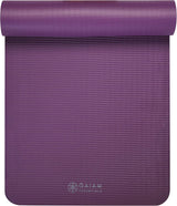 Gaiam Essentials 2/5" Thick (10Mm) Yoga & Pilates, Fitness & Exercise Mat with Easy-Cinch Carrier Strap Cusion Support for Fitness and Gym Workouts