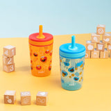 Zak Designs Sesame Street Kelso Toddler Tumblers for Travel or at Home, 15Oz 2-Pack Durable Plastic Sippy Cups with Leak-Proof Design Is Perfect for Kids (Elmo and Cookie Monster)