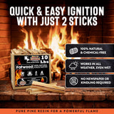50Lb Fatwood Fire Starter Sticks | 100% Natural Fire Starters for Fire Pit, Wood Stoves, Fireplaces & Bonfire | Easy Start W/Just 2 Sticks Burns in All Weather Conditions by Billy Buckskin (50Lb Box)