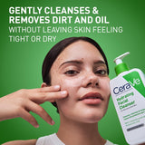 Cerave Hydrating Facial Cleanser, Moisturizing Face Wash for Dry Skin, Hyaluronic Acid + Ceramides + Glycerin, Hydrating Cleanser for Normal to Dry Skin, National Eczema Association Certified