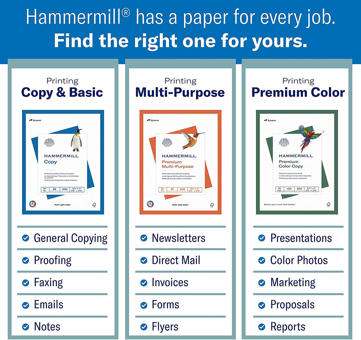 Hammermill Printer Paper, 20 Lb Copy, 8.5 X 11-8 Ream (4,000 Sheets) - 92 Bright, Made in the USA