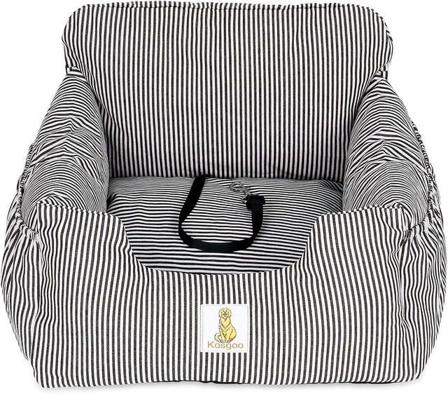 Dog Car Seat for Small Dogs,Fully Detachable and Washable Puppy Dog Booster Seats with Storage Pockets and Clip-On Safety Leash,Non-Slip Base Dog Bed Dual-Use for Car and Home (Black)