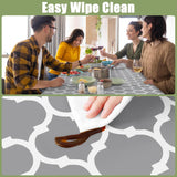Smiry Rectangle Picnic Table Cloth, Waterproof Elastic Fitted Camping Tablecloths for 6 Foot Tables, Wipeable Flannel Backed Vinyl Tablecloth for Camping, Indoor & Outdoor (Grey, 30X72 Inches)