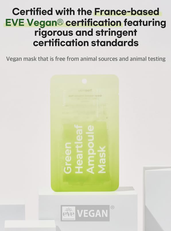 freemay Vegan Green Heartleaf Ampoule Mask 27ml (0.91 fl oz) × 10 Sheets