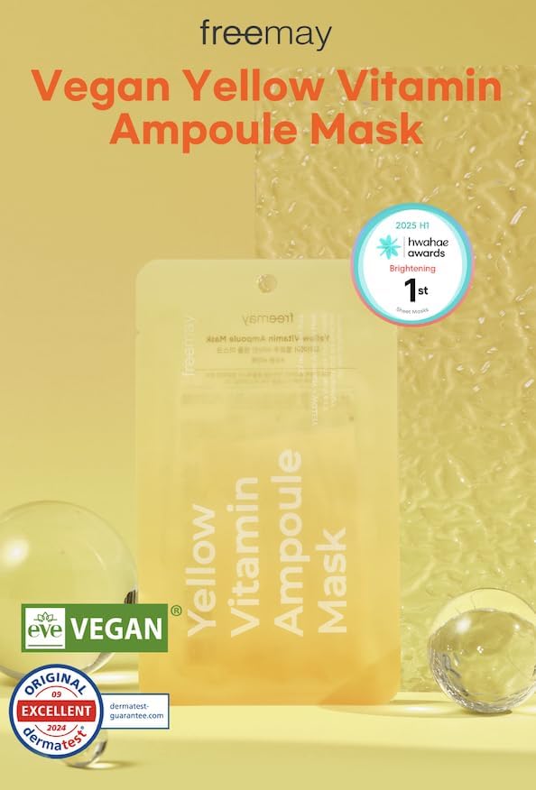 freemay Yellow Vitamin Ampoule Mask 27ml (0.91 fl oz) × 10 Sheets