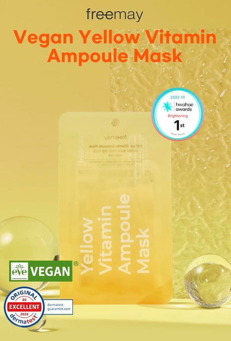 freemay Yellow Vitamin Ampoule Mask 27ml (0.91 fl oz) × 10 Sheets