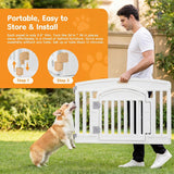 NEWBULIG Dog Playpen 4-Panel, 24IN Puppy Playpen, Stable Dog Play Pen Indoors/Outdoor with Secure Locking Door, Plastic Pet Fence for Small & Medium Dogs