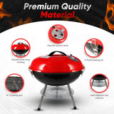 Gas One – 14-Inch Portable Barbecue Grill with 3-Point Locking Lid for Heat Preservation – Dual Venting System – Small Charcoal Grill for Backyard, Camping, Boat