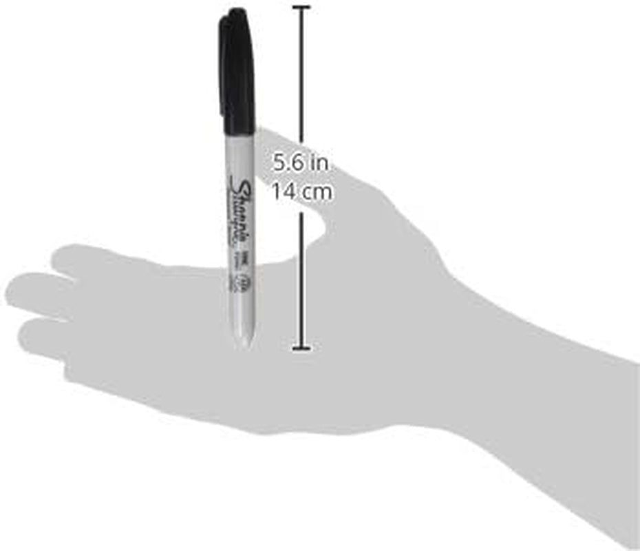 Sharpie Permanent Markers, Fine Tip, Black, 12 Count - Office Supplies, Quick Drying, Fade Resistant, for Wood, Plastic, Paper, Metal, and More