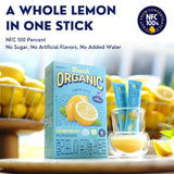 ALLBIO Organic Lemon Juice Sticks | 0.67Oz X 15 Pack – USDA Certified, Cold-Pressed, Not from Concentrate | No Sugar | Portable, Single-Serve Packets for Lemon Water, Tea, Cooking, Baking & Recipe