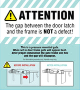 Regalo Safety 29-38.5" Baby Gate for Doorways & Bottom of Stairs, Pressure Mounted Baby Gate with Door for Babies, Toddlers & Pets, Tested & Safe for 30 Years, American Designed, American Owned, White
