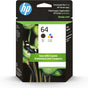 HP 64 Black & Tri-Color Ink Cartridges Printers (Combo Pack) | Works with Printer Series: Inspire 7950E; Envy Photo 6200, 7100, 7800; Tango | Eligible for Instant Ink | X4D92AN