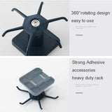 2PCS under Cabinet Hooks, 360 °Rotation Kitchen Hooks for Utensils,Storage Shelf Rv Must Haves,Nail Free Adhesive Kitchen Utensils Hanging Hooks for Kitchen Utensils/Tools/Towel/Knife (Black)