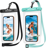 Hiearcool Waterproof Phone Pouch, Universal Case Compatible for Iphone 17 16 15 14 13 Pro Max plus up to 8.9", IPX8 Beach Travel Essentials-Black-2 Pack